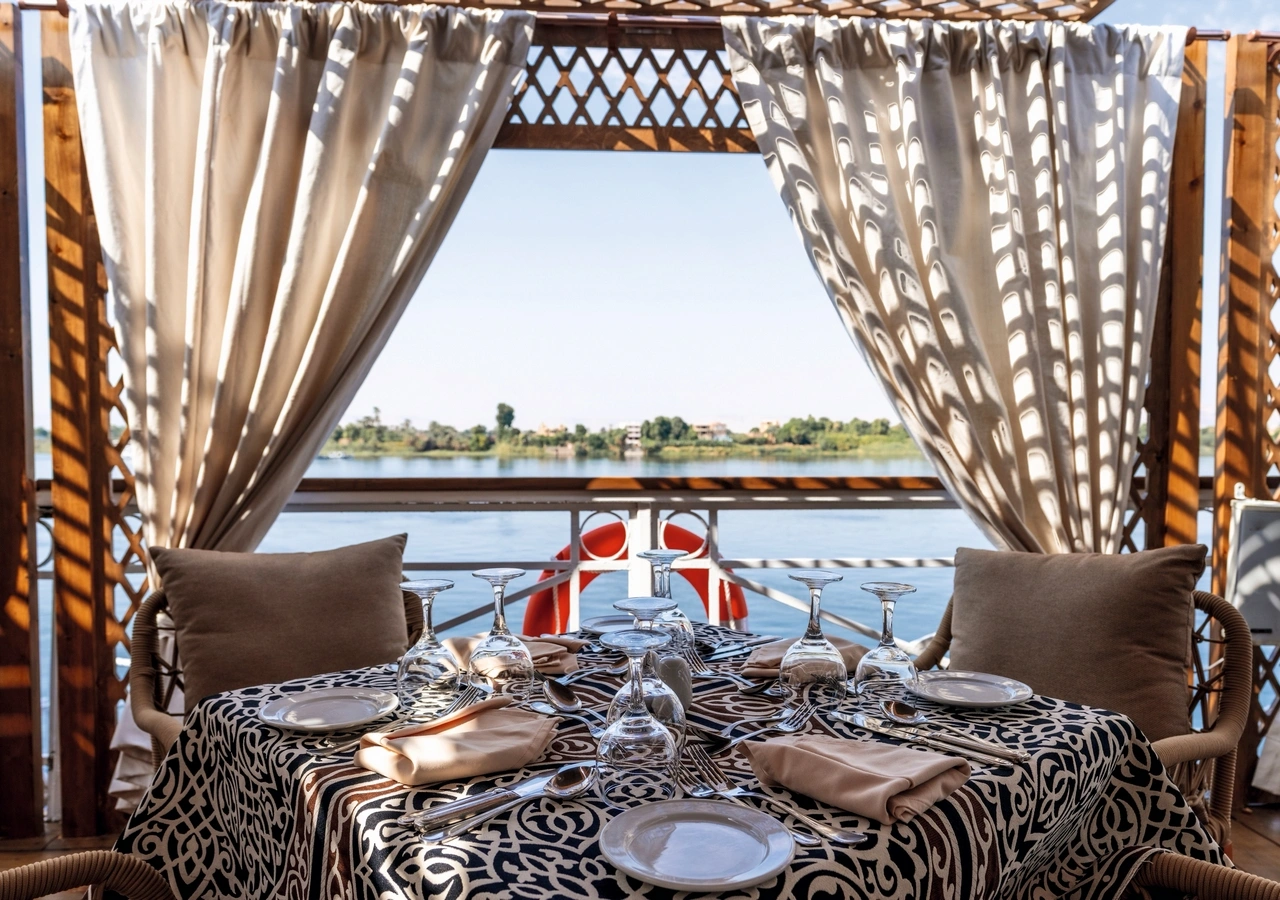 Restaurant aboard the JAZ Bahareya Nile Cruise Nile cruise